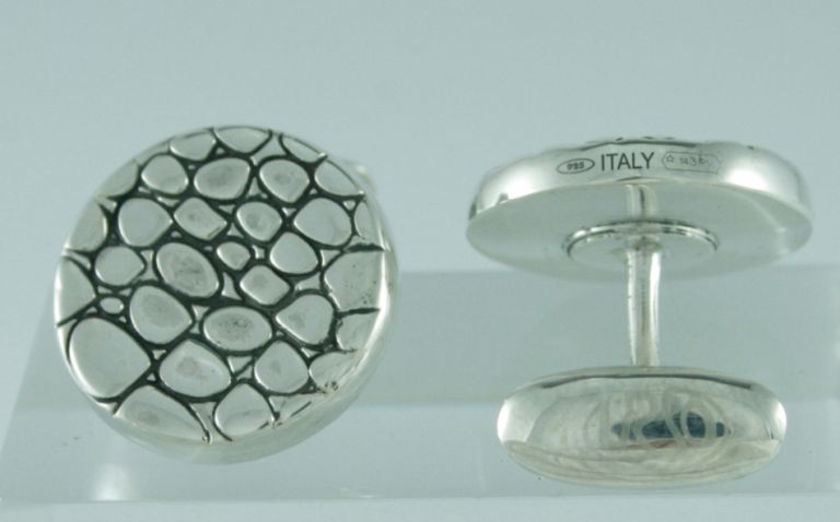 CUFFLINKS CROCOS IN STERLING SILVER OLD STYLE