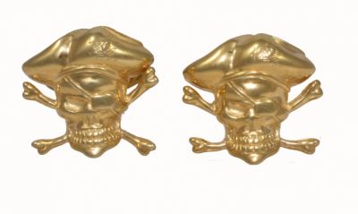 Cufflinks Pirates in sterling silver yellow gold plated