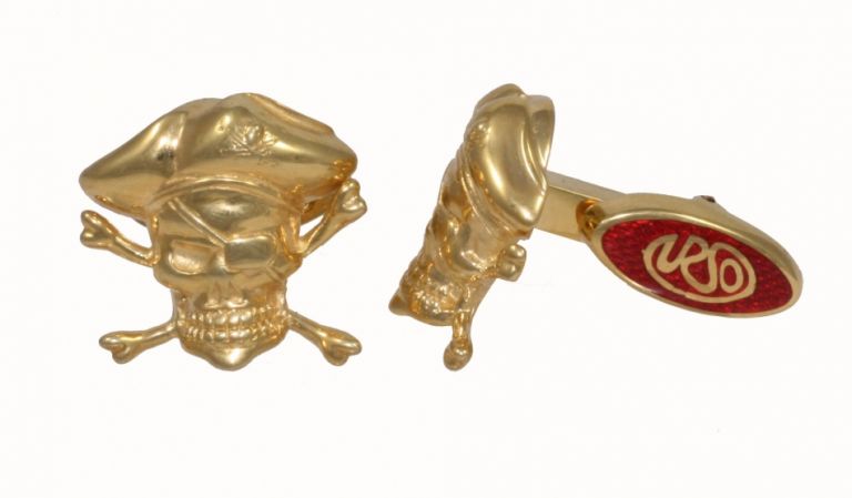 Cufflinks Pirates in sterling silver yellow gold plated