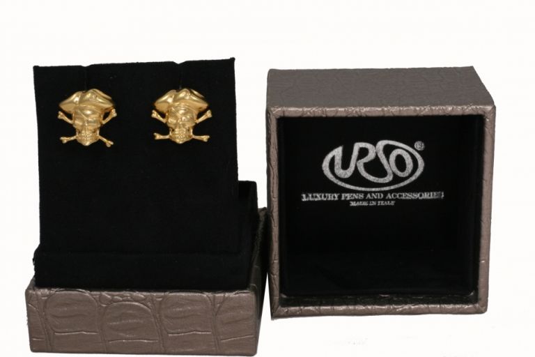 Cufflinks Pirates in sterling silver yellow gold plated