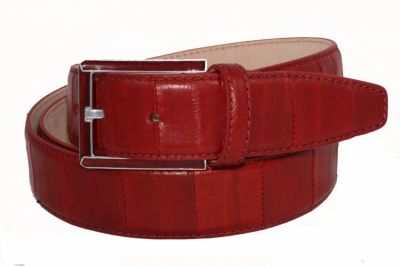 Belt Urso, Bucklein sterling silver leather Eel Skin aveilable Red,Blue,Beige URSO