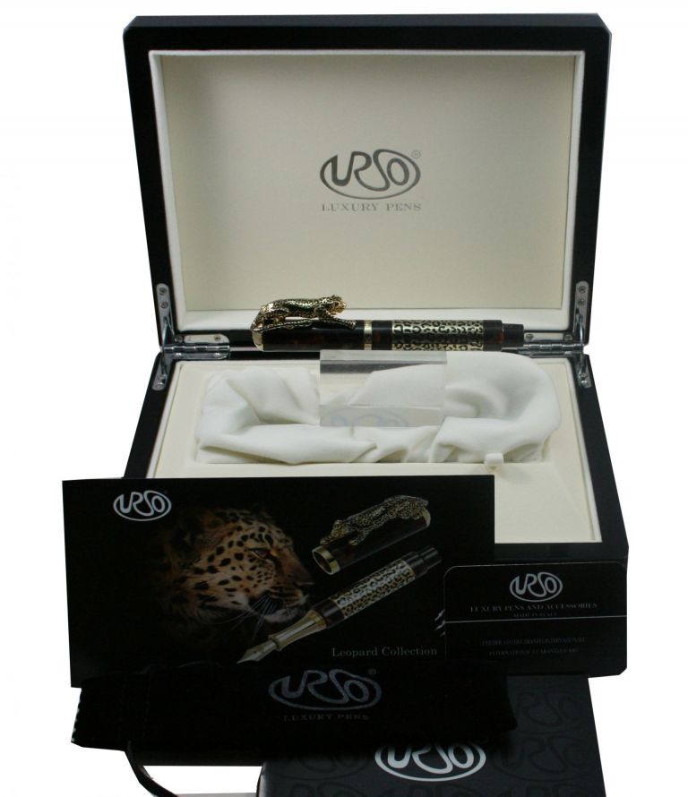 ROLLERBALL LEOPARD  IN STERLING SILVER VERMEIL  AND DIAMOND BROWN