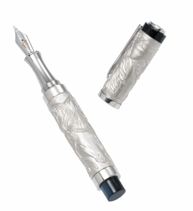 FOUNTAIN PEN "HORSE" URSO LUXURY IN STERLING SILVER MATT