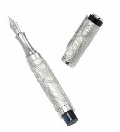 FOUNTAIN PEN "HORSE" URSO LUXURY IN STERLING SILVER MATT URSO