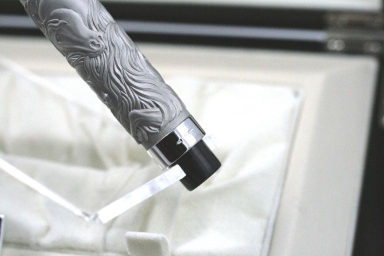 FOUNTAIN PEN "HORSE" URSO LUXURY IN STERLING SILVER MATT