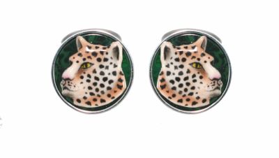 Cufflinks-Leopard-in-sterling-silver-and-enamels