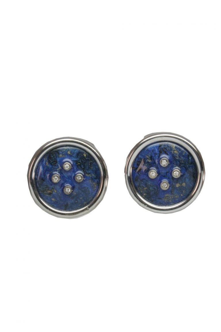 CUFFLINKS THE TWO EMPIRES STERLING SILVER AND DIAMONDS