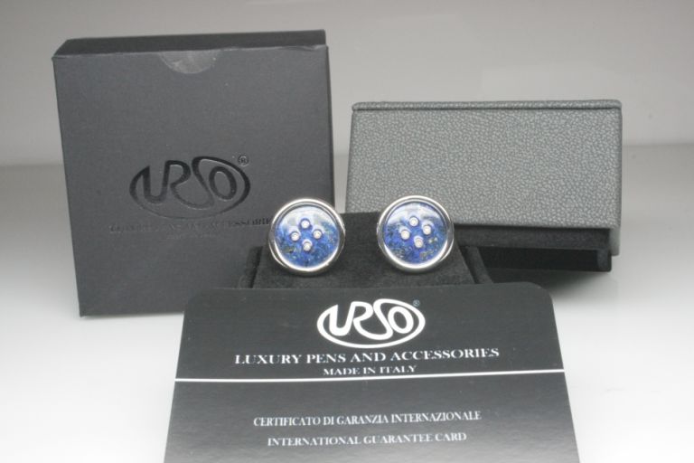 CUFFLINKS THE TWO EMPIRES STERLING SILVER AND DIAMONDS