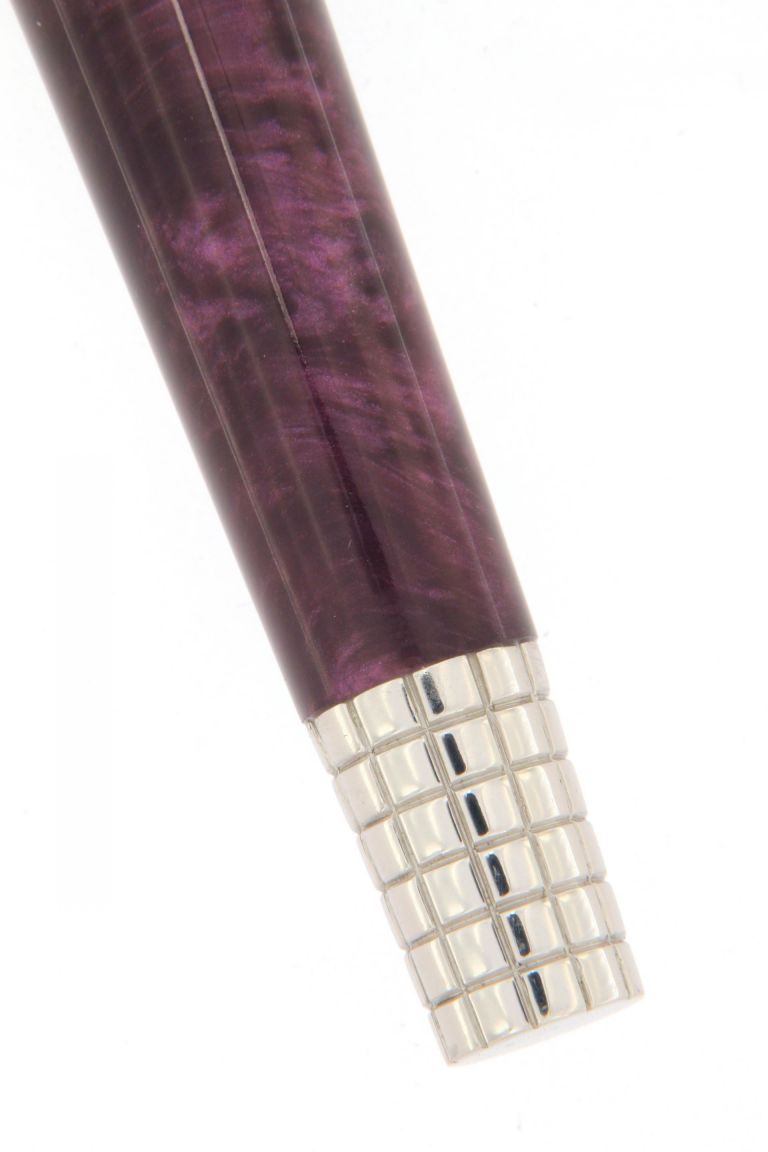 FOUNTAIN PEN  ASCOT STERLING SILVER ANTIOXIDANT AND RESIN AFRICAN VIOLET