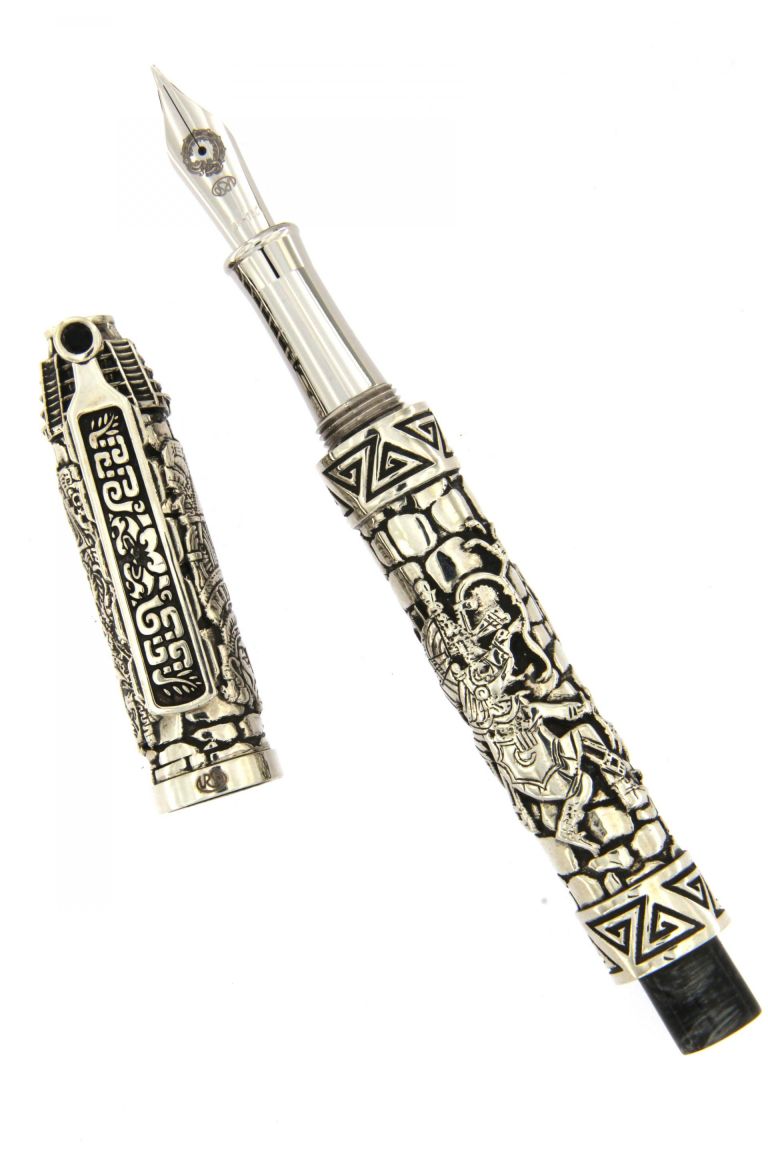 FOUNTAIN PEN QUETZALCOATL (AZTEC CIVILIZATION) SILVER