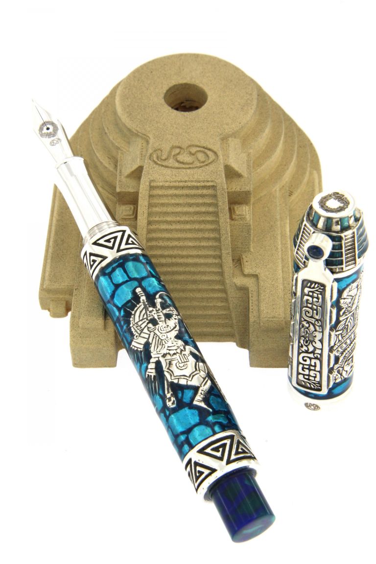 FOUNTAIN PEN QUETZALCOATL (AZTEC CIVILIZATION) SILVER