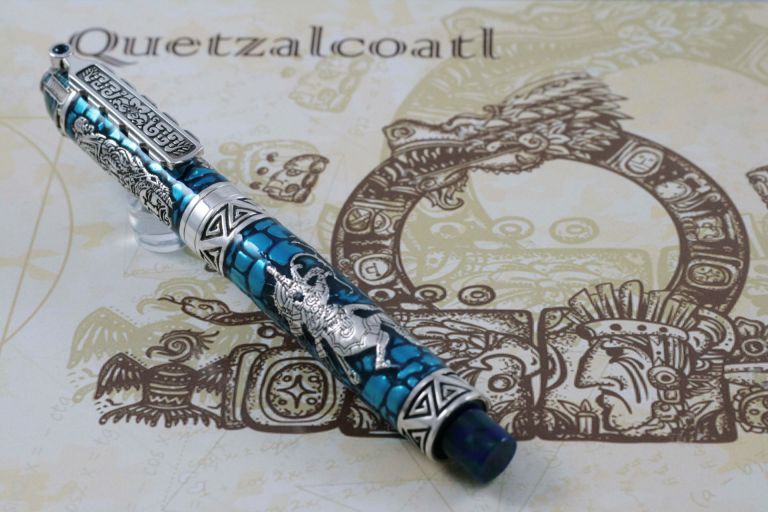 FOUNTAIN PEN QUETZALCOATL (AZTEC CIVILIZATION) SILVER