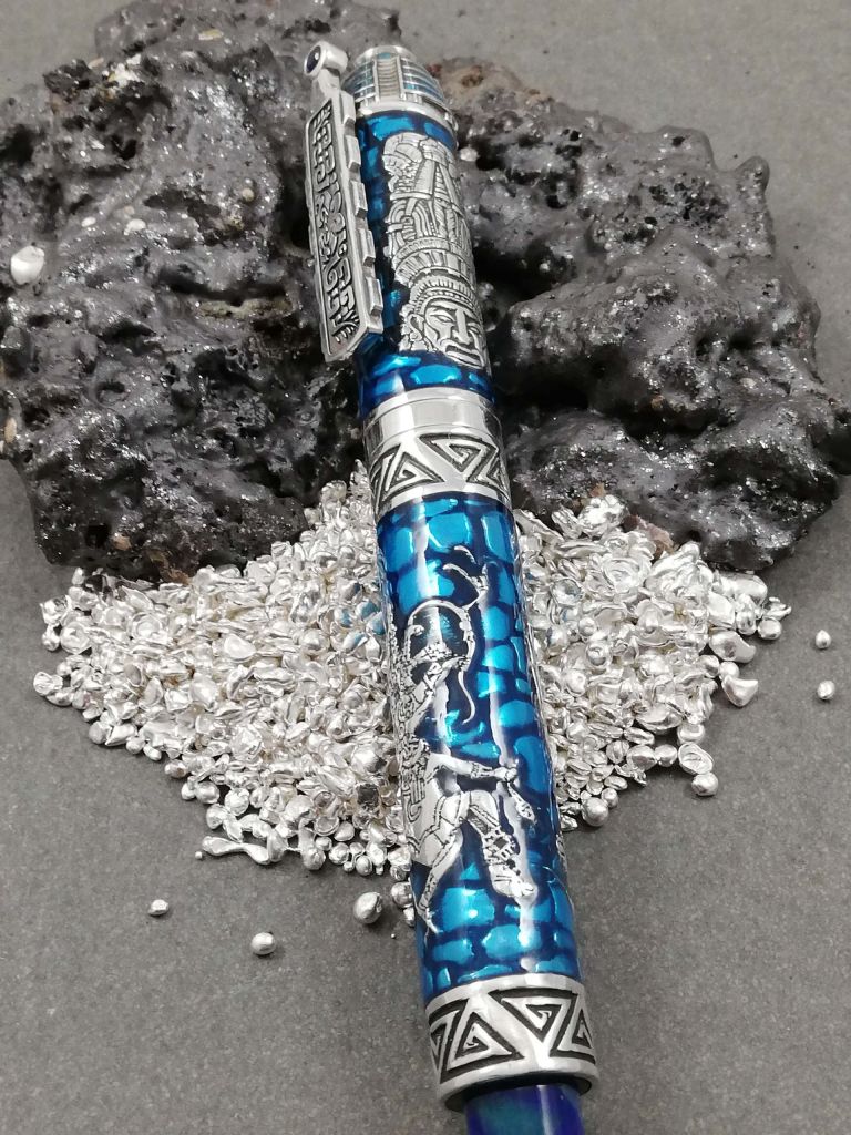 FOUNTAIN PEN QUETZALCOATL (AZTEC CIVILIZATION) SILVER