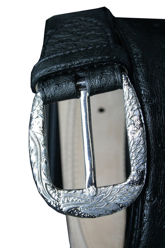 silver ostrich belts