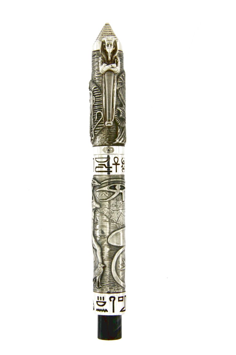 Egyptian Civilization Fountain pen (Anubis - Ra) In Solid Silver 925