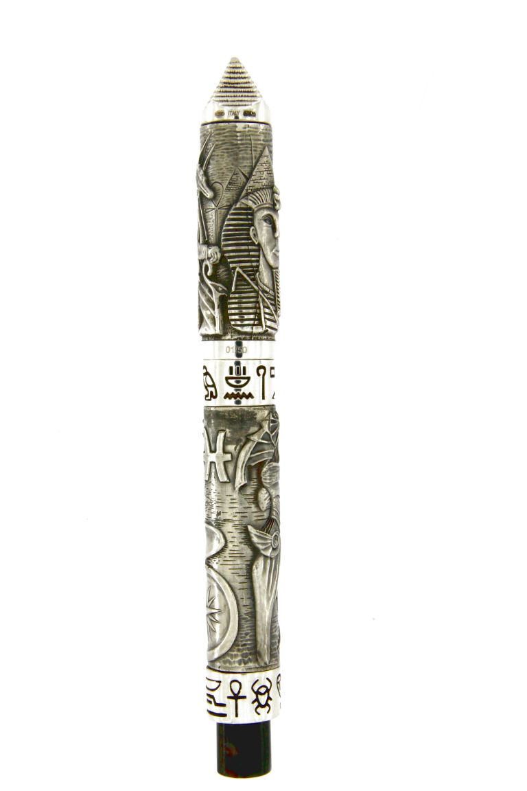 Egyptian Civilization Fountain pen (Anubis - Ra) In Solid Silver 925