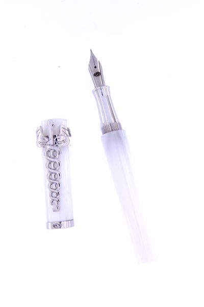 FOUNTAIN PEN CADUCEO IN SILVER 925 AND MOTHER OF PEARL RESIN URSO