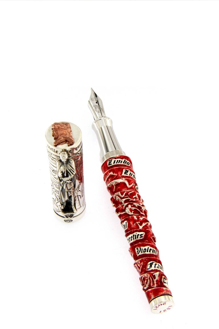 Fountain pen  Dante's Inferno solid silver 925 and enamels