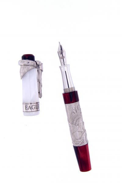 FOUNTAIN PEN EAGLE SCOUT IN STERLING SILVER AND PALLADIUM ANTIOXIDANT URSO
