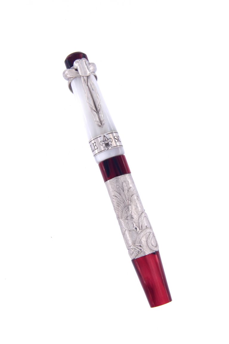 FOUNTAIN PEN EAGLE SCOUT IN STERLING SILVER AND PALLADIUM ANTIOXIDANT