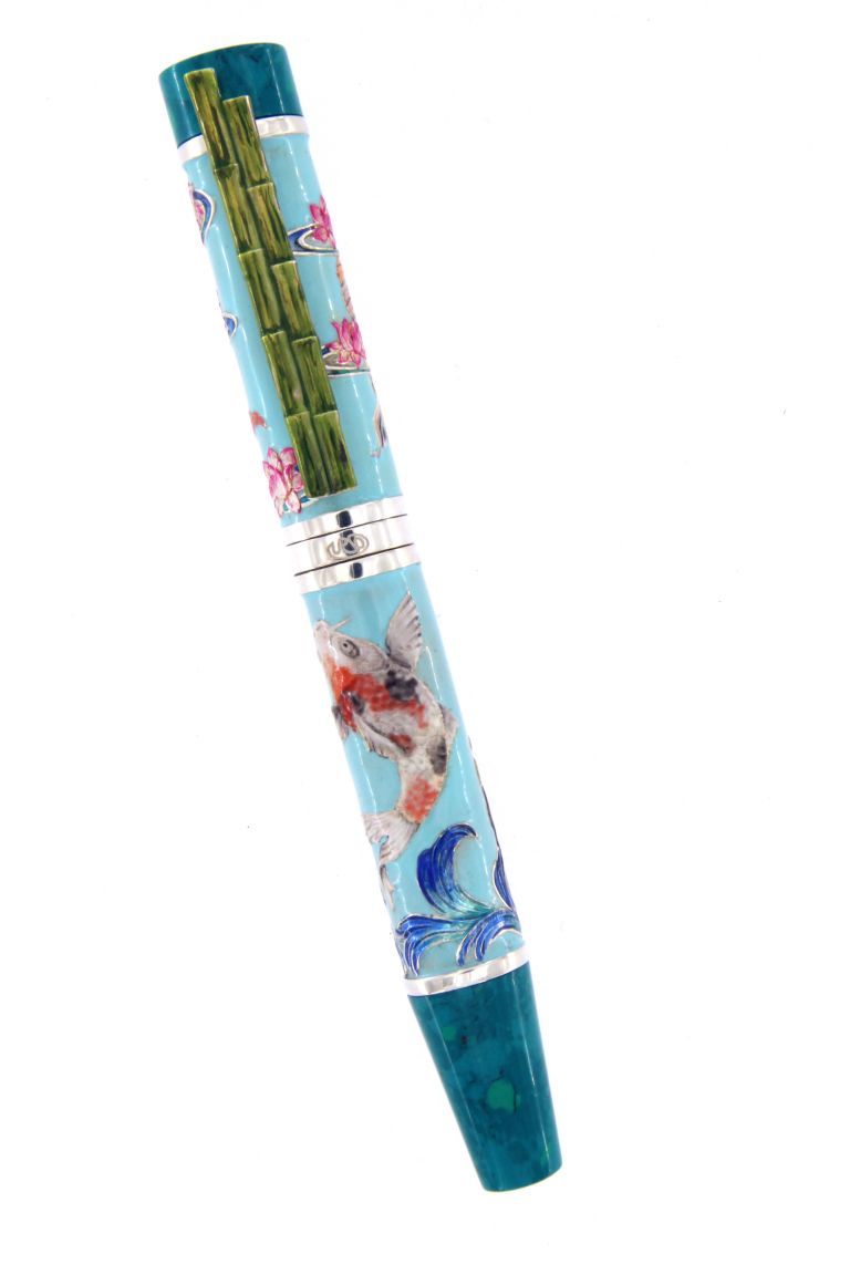 FOUNTAIN PEN KOI SILVER 925 TURQUOISE