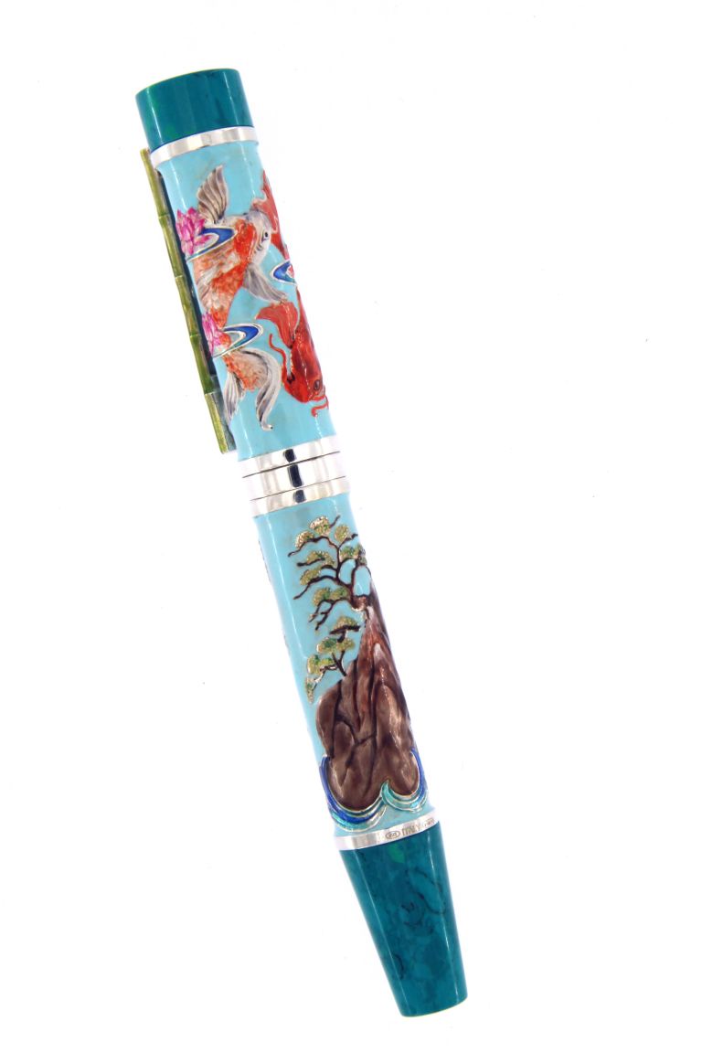 FOUNTAIN PEN KOI SILVER 925 TURQUOISE