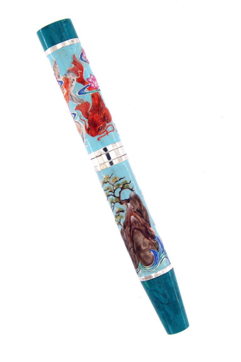 FOUNTAIN PEN KOI SILVER 925 TURQUOISE