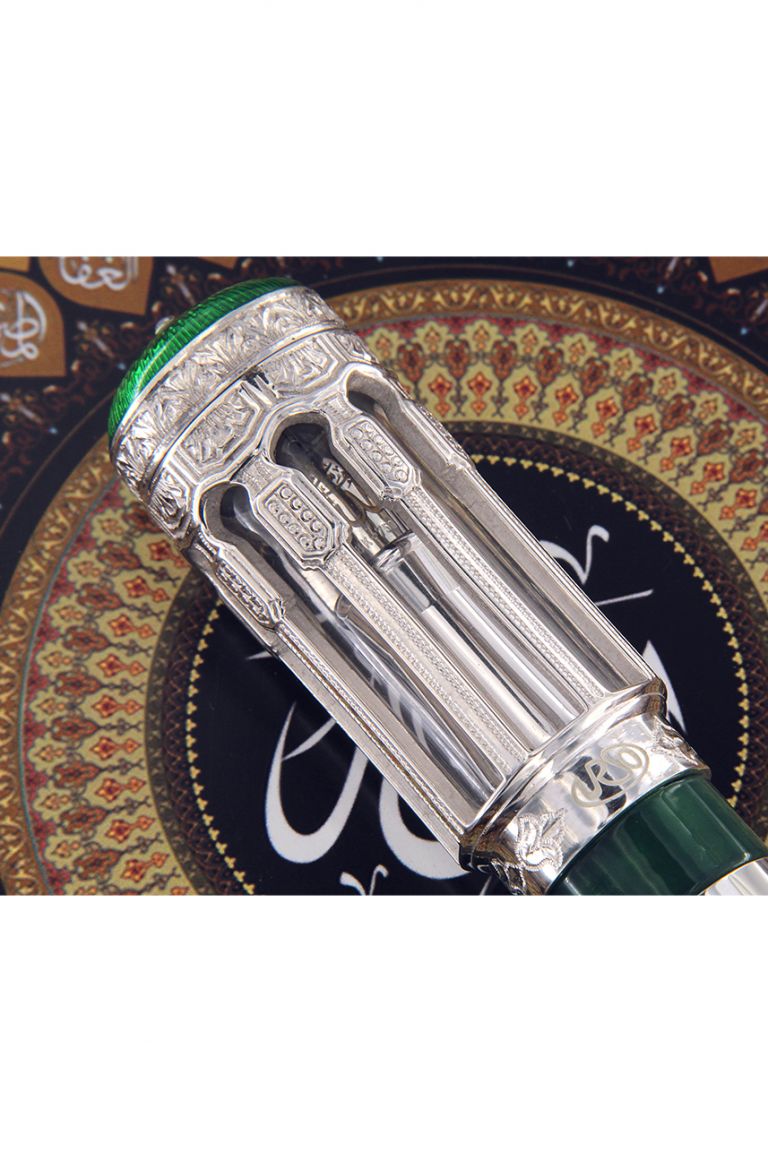 FOUNTAIN PEN 99 NAMES OF ALLAH IN STERLING SILVER AND ENAMELS