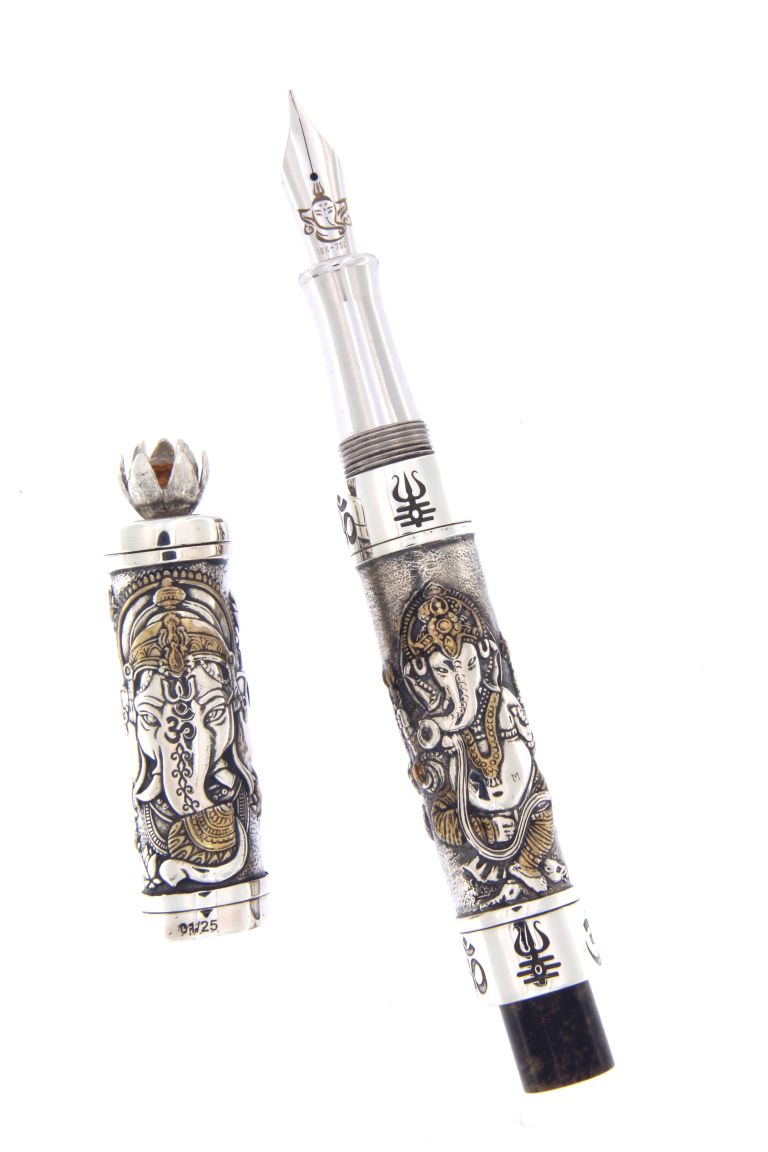 FOUNTAIN PEN LORD GANESHA  IN STERLING SILVER