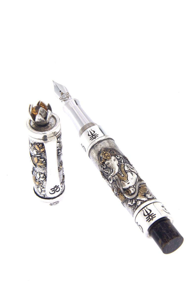 FOUNTAIN PEN LORD GANESHA  IN STERLING SILVER