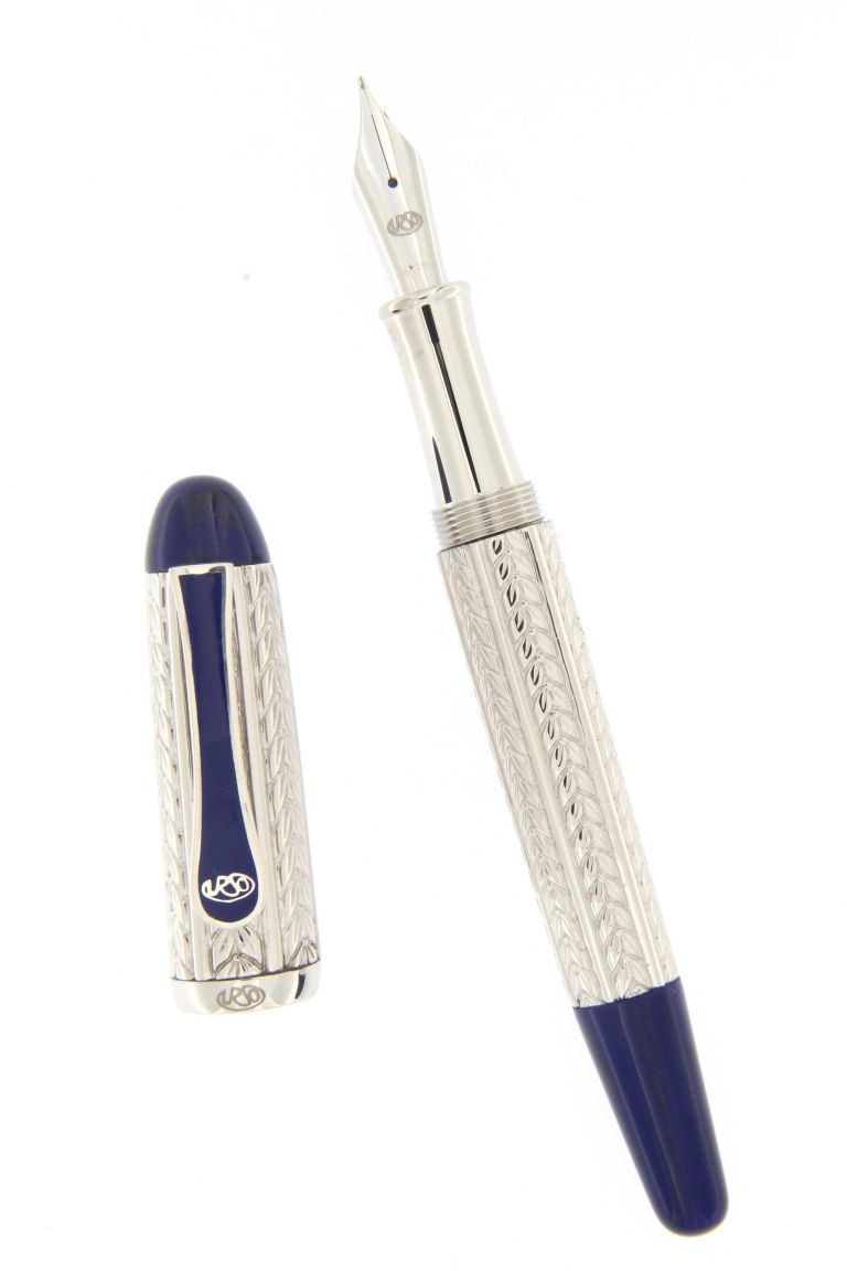 FOUNTAIN PEN PORTOFINO IN STERLING SILVER AND BLU LAPIS LAZULI