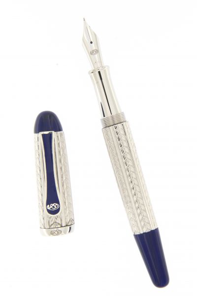 FOUNTAIN PEN PORTOFINO IN STERLING SILVER AND BLU LAPIS LAZULI URSO