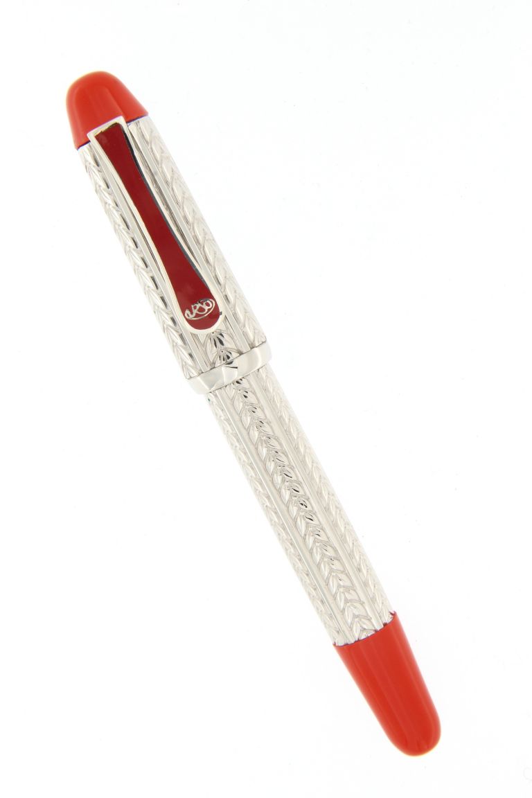 FOUNTAIN PEN PORTOFINO IN STERLING SILVER AND RED CORAL