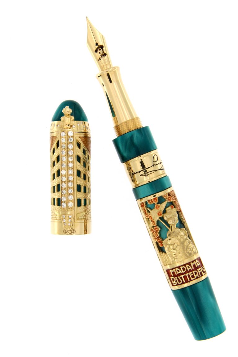 GIACOMO PUCCINI GOLD 18KT FOUNTAIN PEN MADAMA BUTTERFLY - TURANDOT