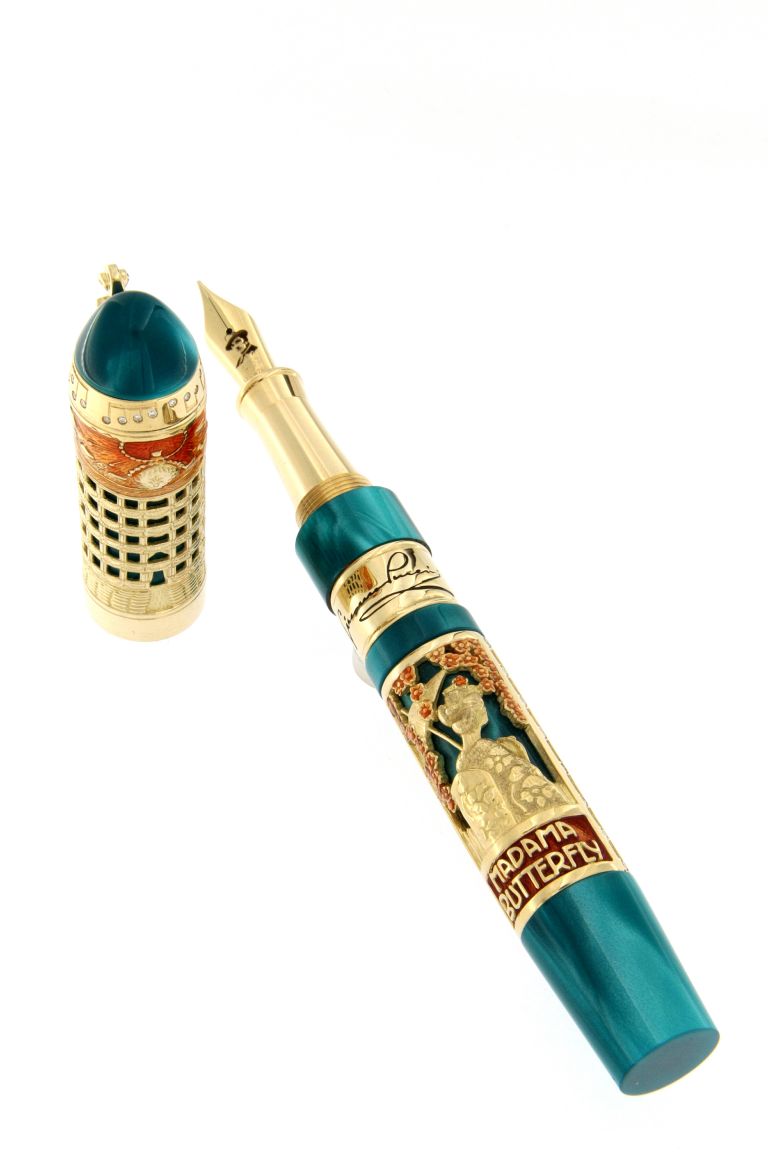 GIACOMO PUCCINI GOLD 18KT FOUNTAIN PEN MADAMA BUTTERFLY - TURANDOT