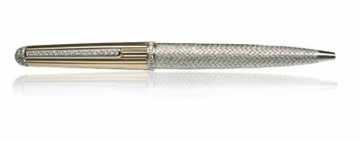 ATHENA PEN IN WHITE AND RED SOLID GOLD AND DIAMONDS 18 kt