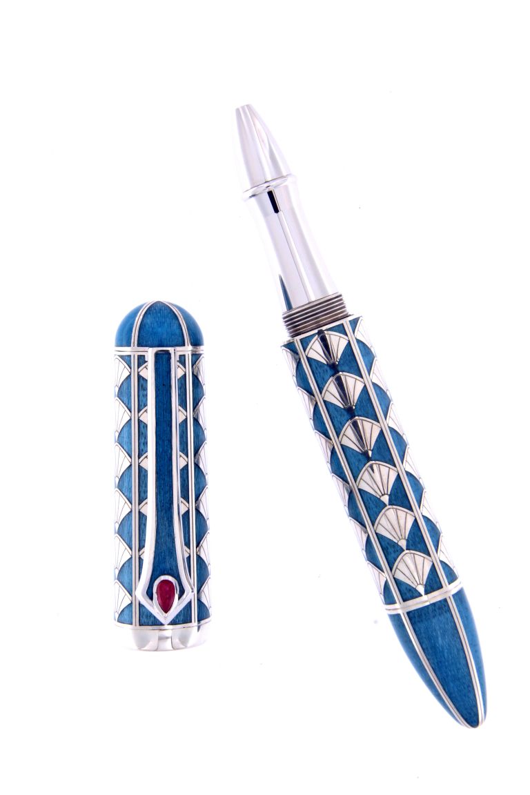 Rollerball Heritage of Beauty in sterling silver and turquaise enamels