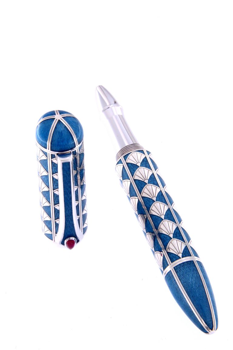 Rollerball Heritage of Beauty in sterling silver and turquaise enamels