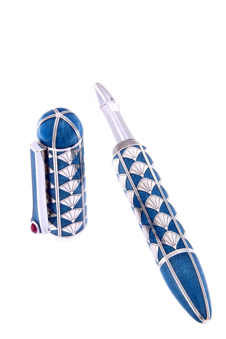 Rollerball Heritage of Beauty in sterling silver and turquaise enamels