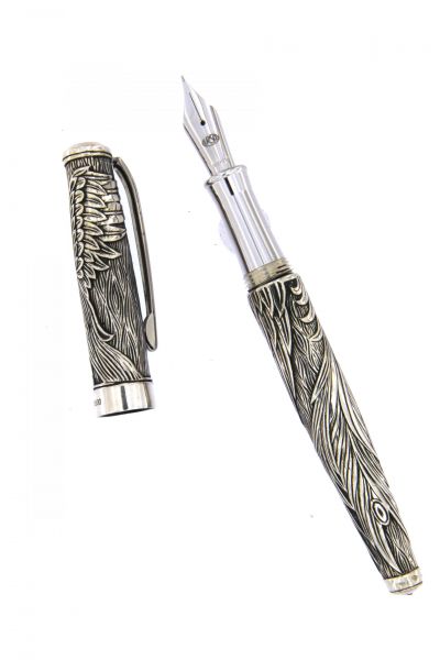 FOUNTAIN PEN PHOENIX OLD STYLE IN SOLID STERLING SILVER URSO
