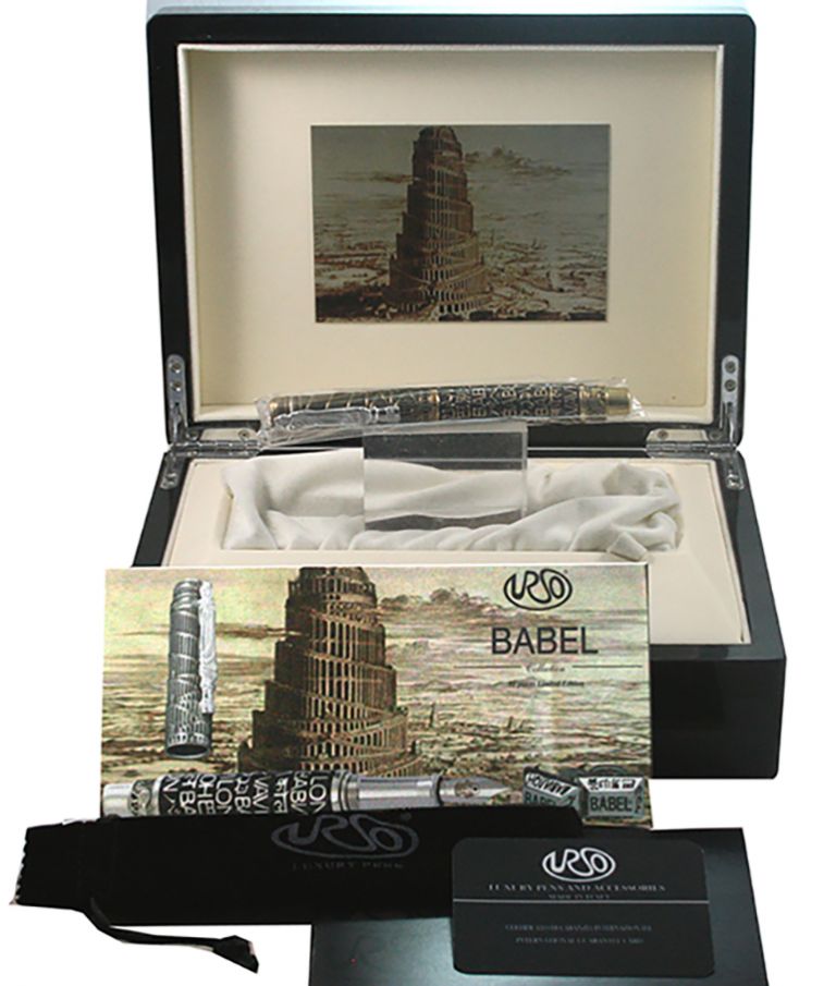 FOUNTAIN PEN BABEL BRONZE AND STERLING SILVER