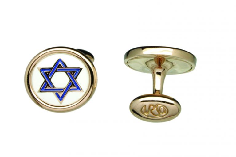 CUFFLINKS DAVID STAR IN STERLING SILVER VERMEIL