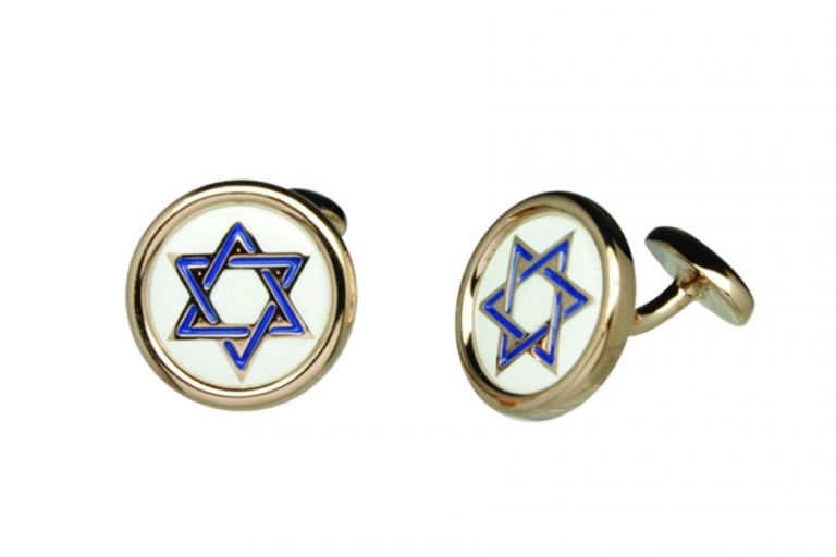 CUFFLINKS DAVID STAR IN STERLING SILVER VERMEIL