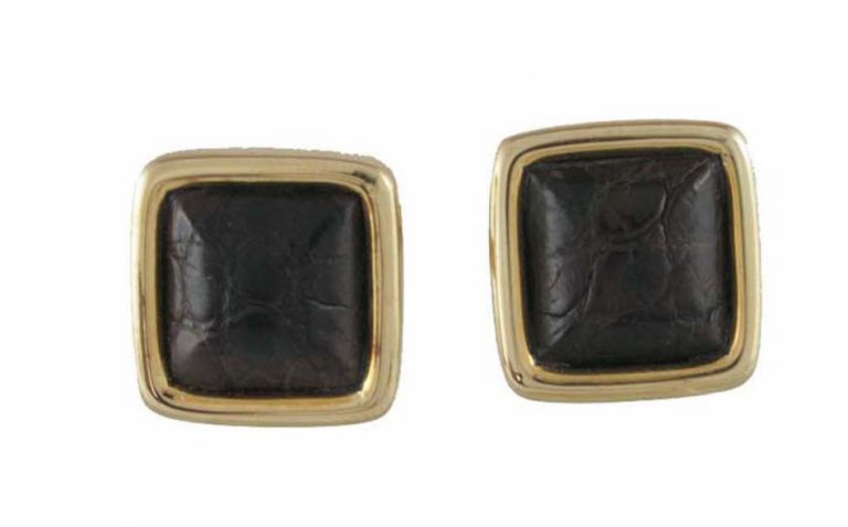 CUFFLINKS CROCOS YELLOW SOLID GOLD 18KT