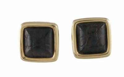 CUFFLINKS CROCOS YELLOW SOLID GOLD 18KT URSO