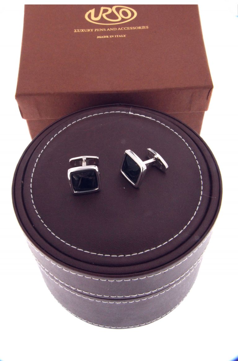 CUFFLINKS CROCOS WHTE SOLID GOLD 18KT