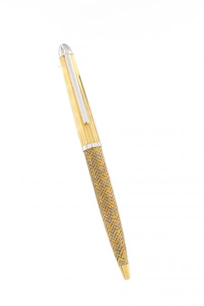 ATHENA PEN IN YELLOW AND WHITE SOLID GOLD 18 kt URSO