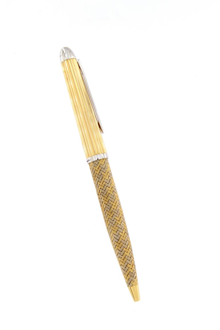ATHENA PEN IN YELLOW AND WHITE SOLID GOLD 18 kt