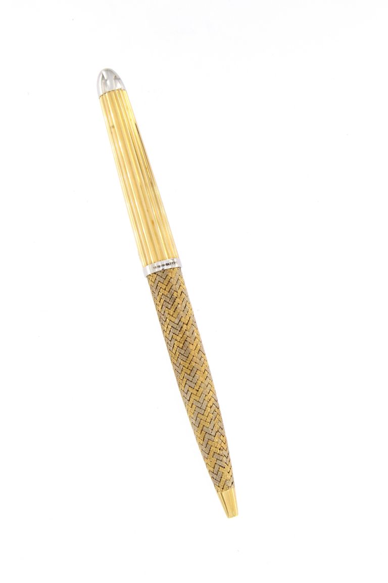 ATHENA PEN IN YELLOW AND WHITE SOLID GOLD 18 kt
