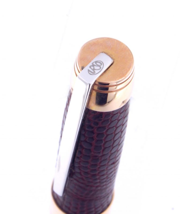PENS IN ROSE' SOLID GOLD 18 KT AND LEATHER PITON